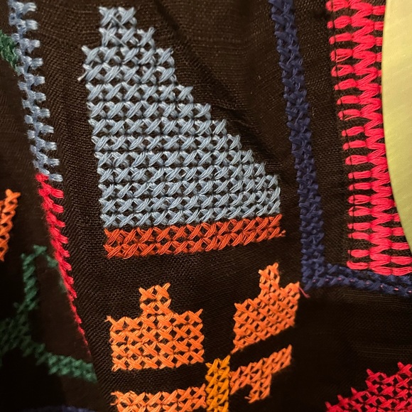 FARM Rio Black Cross Stich Midi dress Nwt // Anthropologie - Picture 8 of 9